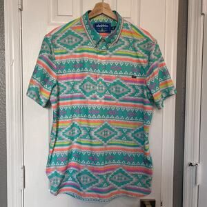 Chubbies Aztec Print Short Sleeve Button-Down Shirt Men’s Large